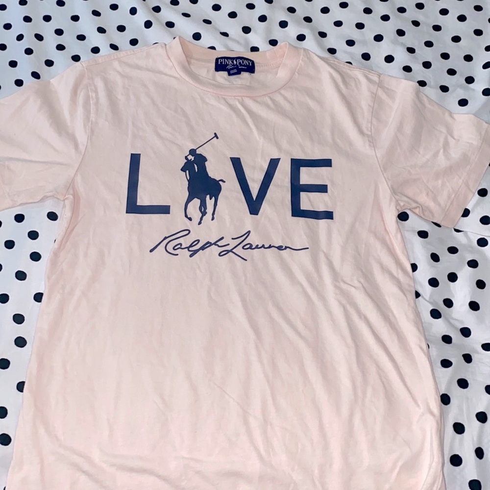 Ralph Lauren Pink Pony Live Love Tee unisex (boys or girls )